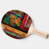 カラフルマスモダン抽象芸術アートパターン#04 卓球ラケット (横)