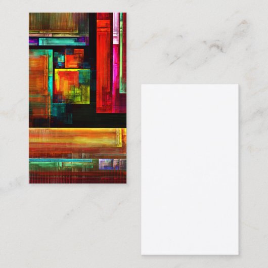 カラフルマスモダン抽象芸術アートパターン#04 名刺 (正面/裏面)