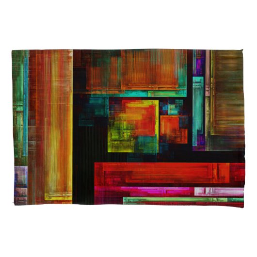 カラフルマスモダン抽象芸術アートパターン#04 枕カバー (正面)