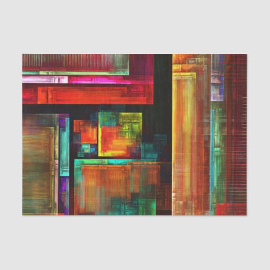 カラフルマスモダン抽象芸術アートパターン#04 薄葉紙 (正面)