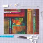 カラフルマスモダン抽象芸術アートパターン#04 薄葉紙 (クラフト)