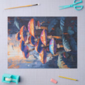 カラフルマッシュルーム雨林ジャングルのデコパージュ 薄葉紙 (クラフト)