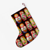 カラフルマトリョーシカ人形の小さなクリスマスストッキング スモールクリスマスストッキング (裏面 (吊り時))