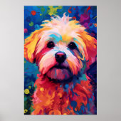 カラフルマルチーズドッグアート ポスター (正面)