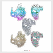 カラフルマルディグラスフィリグラーマスクアート シール (シート)