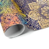 カラフルマンダラパタカッコいいンかわいらしキュイファンキー ラッピングペーパー (ロールコーナー)