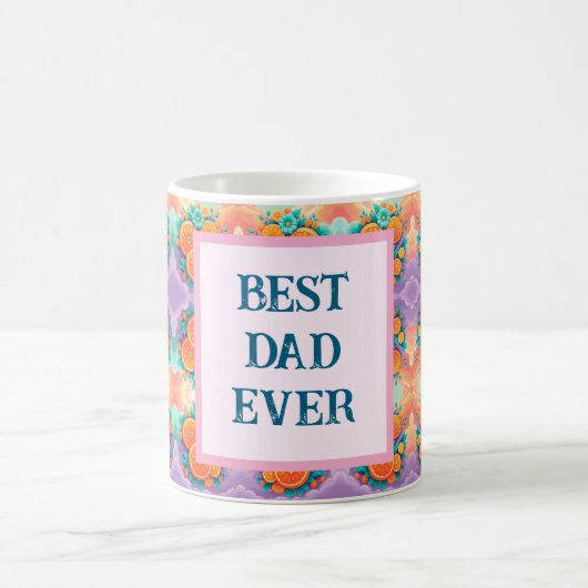 カラフルミカン最高のパパ コーヒーマグカップ (中央)