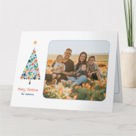 カラフルミニマルクリスマスツリーのクリスマスカード カード