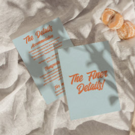 カラフルミニマルモダンおもしろい結婚詳細 エンクロージャーカード