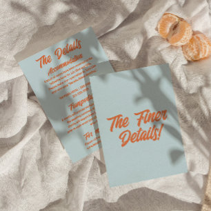 カラフルミニマルモダンおもしろい結婚詳細 エンクロージャーカード