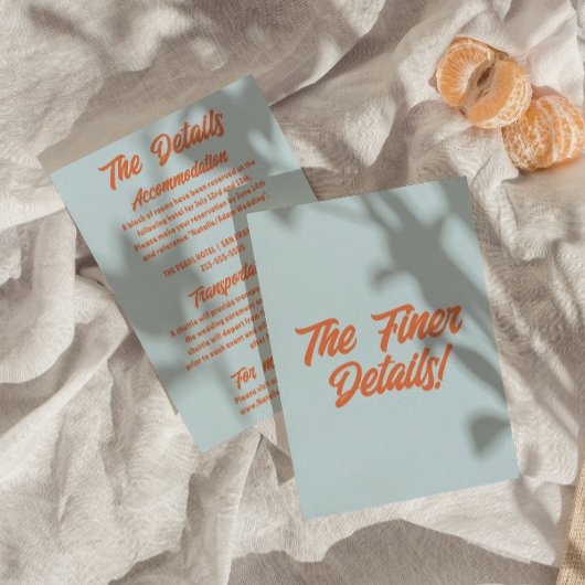 カラフルミニマルモダンおもしろい結婚詳細 エンクロージャーカード