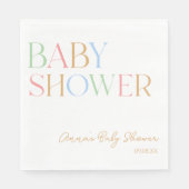 カラフルミニマルモダンミニマル赤ちゃんシャワー スタンダードランチョンナプキン (正面)