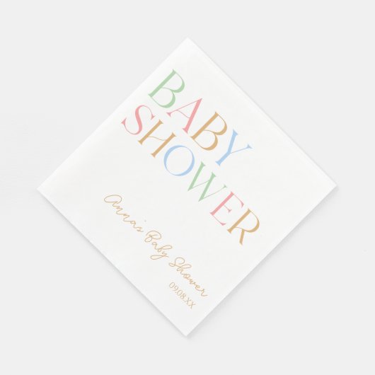 カラフルミニマルモダンミニマル赤ちゃんシャワー スタンダードランチョンナプキン (角)