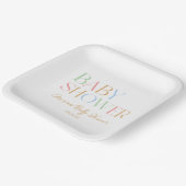 カラフルミニマルモダンミニマル赤ちゃんシャワー ペーパープレート (傾斜あり)