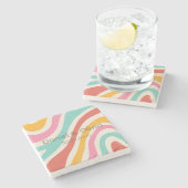 カラフルミニマ結婚リスト ストーンコースター (横)