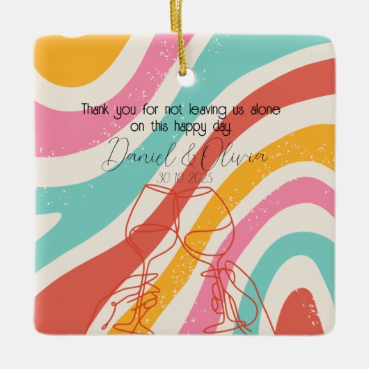 カラフルミニマ結婚リスト セラミックオーナメント (正面)