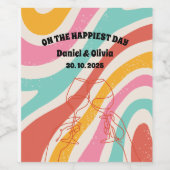 カラフルミニマ結婚リスト ワインラベル (シングルラベル)