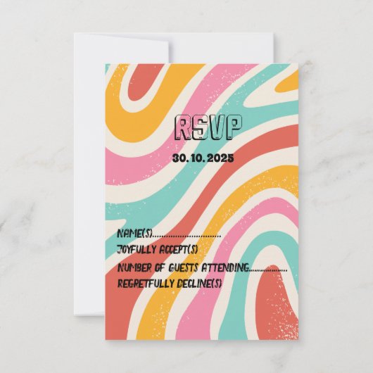 カラフルミニマ結婚リスト 出欠カード (裏面)