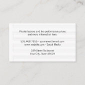 カラフルミュージカルノートとミュージックシート 名刺 (裏面)