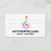 カラフルミュージカルノートとミュージックシート 名刺 (正面)