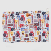 カラフルミュージカル楽器パターン ゴルフタオル (横)