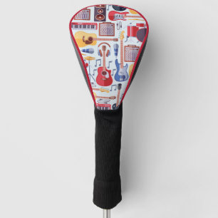カラフルミュージカル楽器パターン ゴルフヘッドカバー