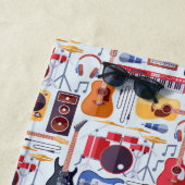 カラフルミュージカル楽器パターン ビーチタオル (インサイチュ)