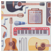 カラフルミュージカル楽器パターン ファブリック (クローズアップ)