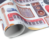 カラフルミュージカル楽器パターン ラッピングペーパー (ロールコーナー)