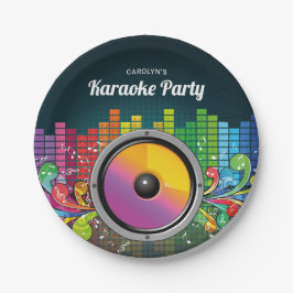 カラフルミュージックカラオケ誕生日パーティー ペーパープレート