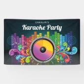 カラフルミュージックカラオケ誕生日パーティー 横断幕 (横)