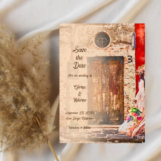 カラフルメキシコの旧結婚都 招待状