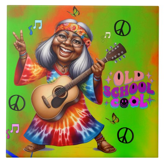 カラフルメヒッピーのシッククールセラミックタイル タイル (正面)