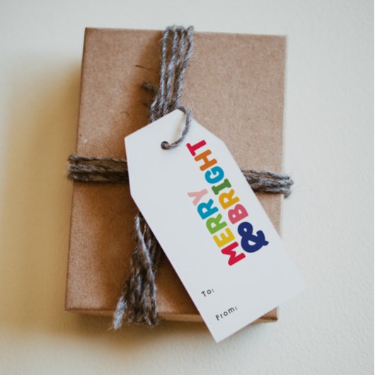 カラフルメリーと前後が明るい ギフトタグ