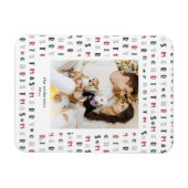 カラフルメリークリスマススクリプト写真の休日 マグネット (横)