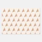 カラフルメリー文字パターンのクリスマスツリーのギフト ラッピングペーパーシート (正面3)