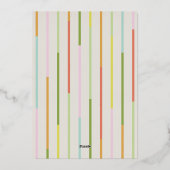 カラフルメリー明るいおもしろい4枚の写真クリスマス 箔シーズンカード (裏面)