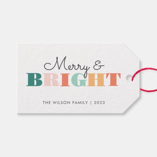 カラフルメリー明るい ギフトタグ (正面(横))
