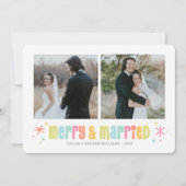 カラフルメリー結婚したクリスマス シーズンカード (正面)