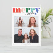 カラフルメリー&ブライトタイポグラフィ |休日の写真 シーズンカード (スタンド正面)