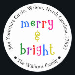 カラフルメリーBright Christmas Address Sticker ラウンドシール<br><div class="desc">カラフルメリーBright Christmas Address Sticker</div>