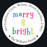 カラフルメリーBright Christmas Address Sticker ラウンドシール<br><div class="desc">カラフルメリーBright Christmas Address Sticker</div>