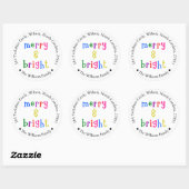 カラフルメリーBright Christmas Address Sticker ラウンドシール (シート)