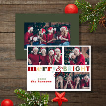 カラフルメリーBright Christmas Photo Card