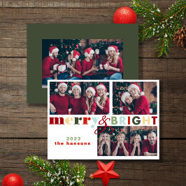 カラフルメリーBright Christmas Photo Card 招待状