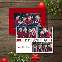 カラフルメリーBright Christmas Photo Card 招待状