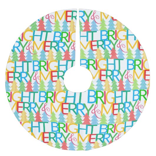 カラフルメリーBright Christmas Tree Skirt ブラッシュドポリエステルツリースカート (正面)
