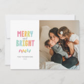 カラフルメリーBright Photo独身の Christmas シーズンカード (正面)