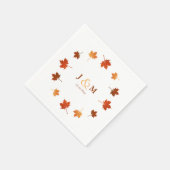 カラフルメープル離れラスト秋の結婚式 スタンダードカクテルナプキン (角)