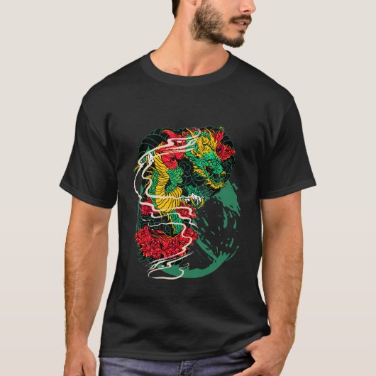 カラフルモザイクアフリカTシャツデザイン Tシャツ (正面)